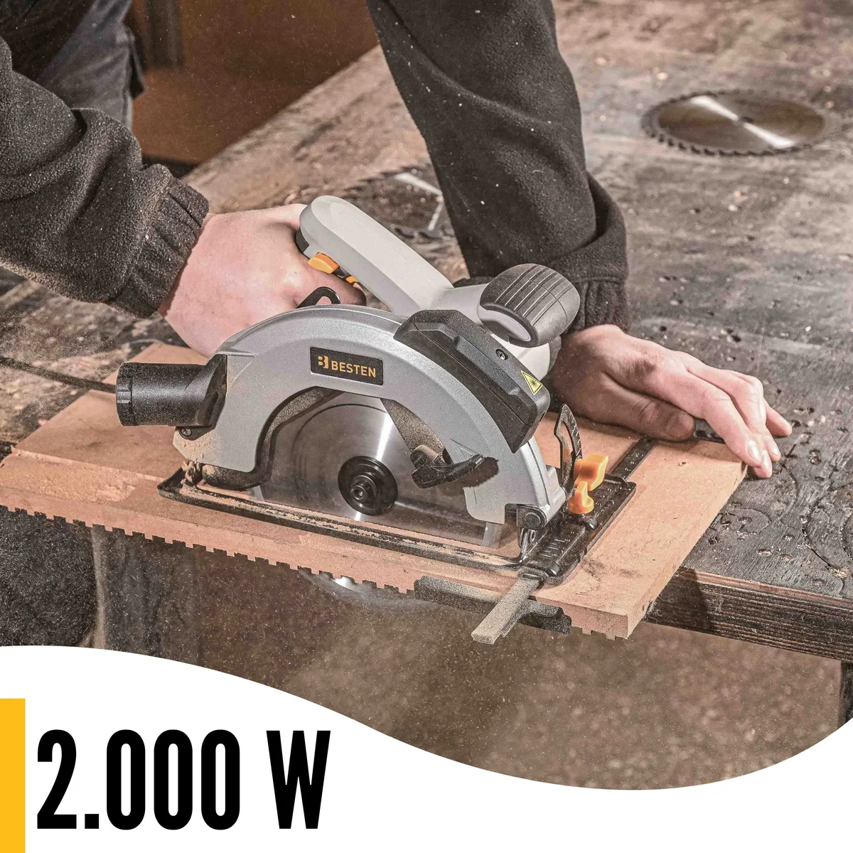 Piła tarczowa BESTEN BE-2858 – mocny silnik 2000 W